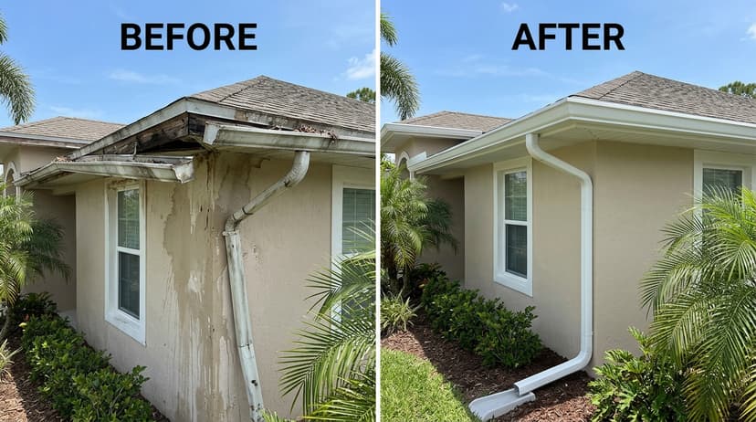 Before & After Gutter Replacement